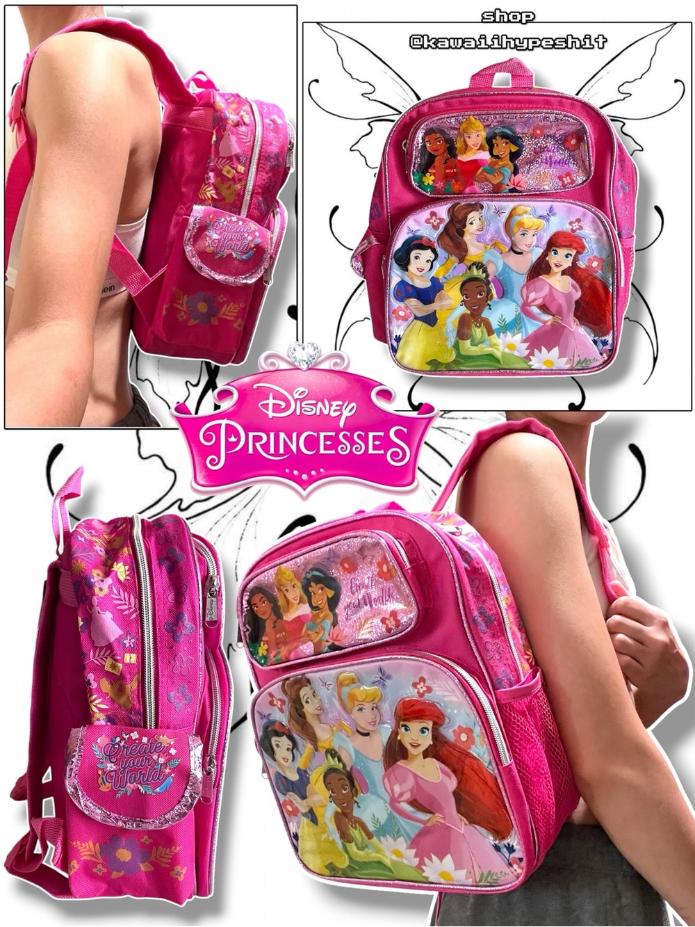 Disney Princesses Pink Kids Backpack
